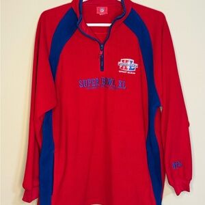 Vintage NFL Super Bowl XL (2006) quarter zip fleece pullover men’s size 3XT red